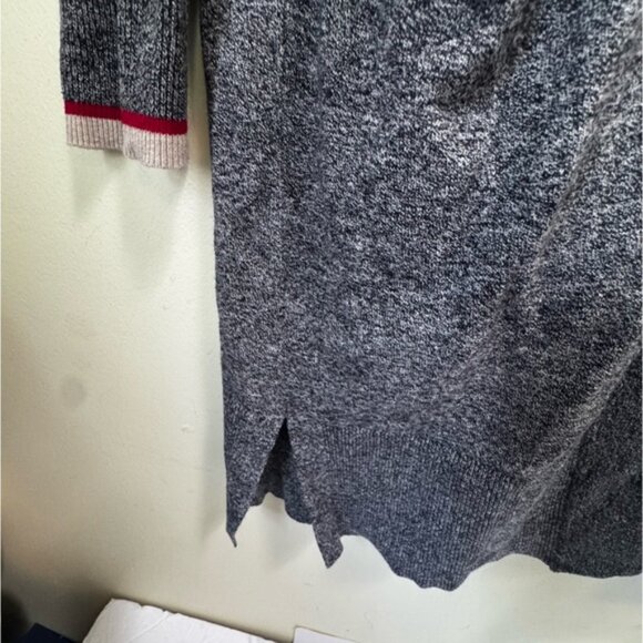 ROOTS Cabin Shawl Cotton Open Cardigan Sweater Knit Pockets Slits Lightweight M - Picture 4 of 15